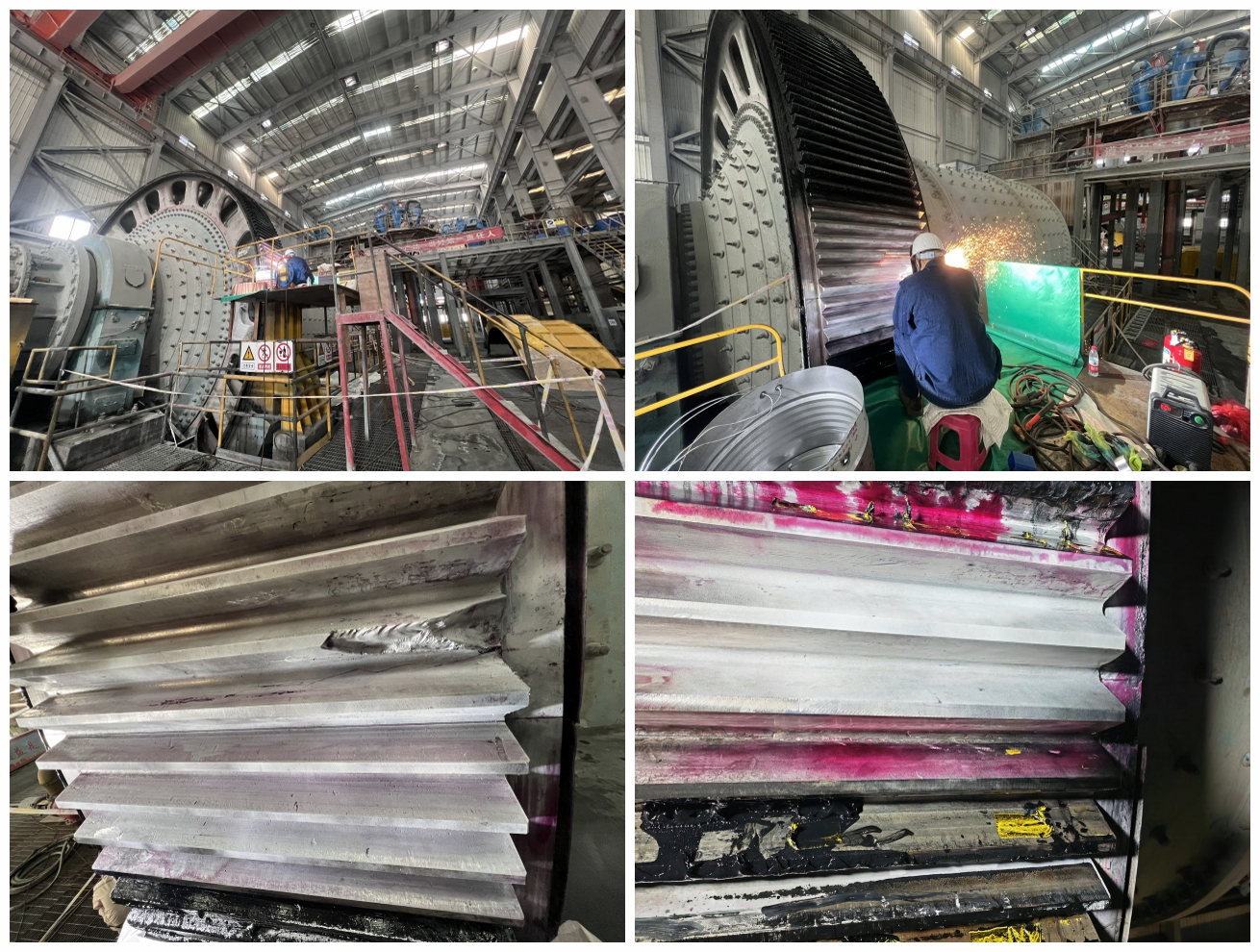 5585球磨机断齿及齿面裂纹修复项目圆满完成