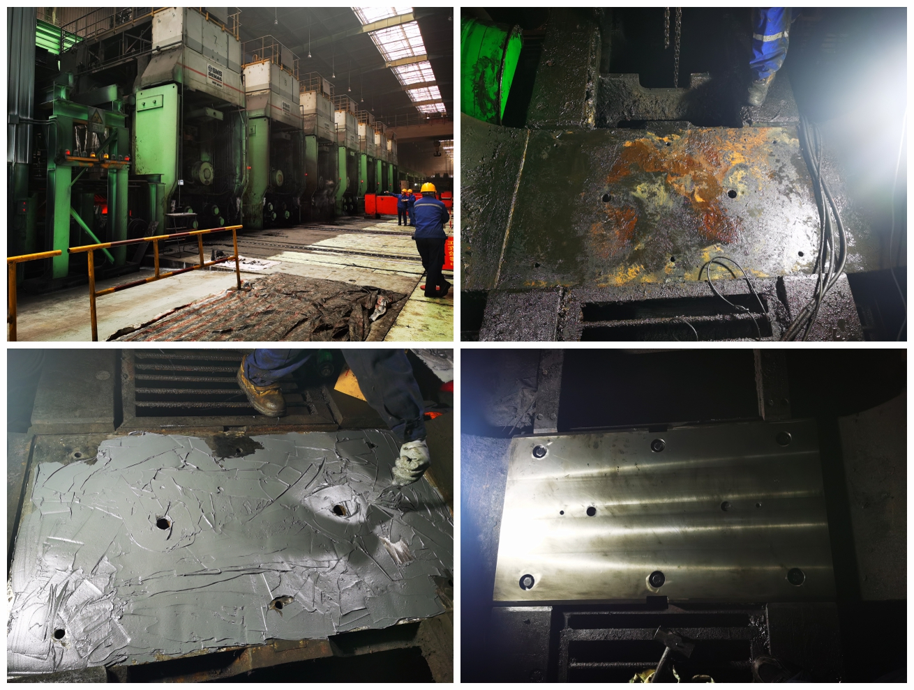 轧机牌坊底面腐蚀磨损修复