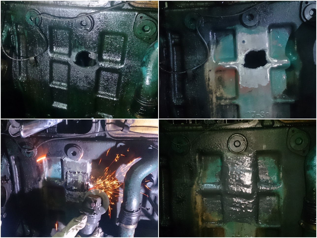 柴油机机体碎裂修复