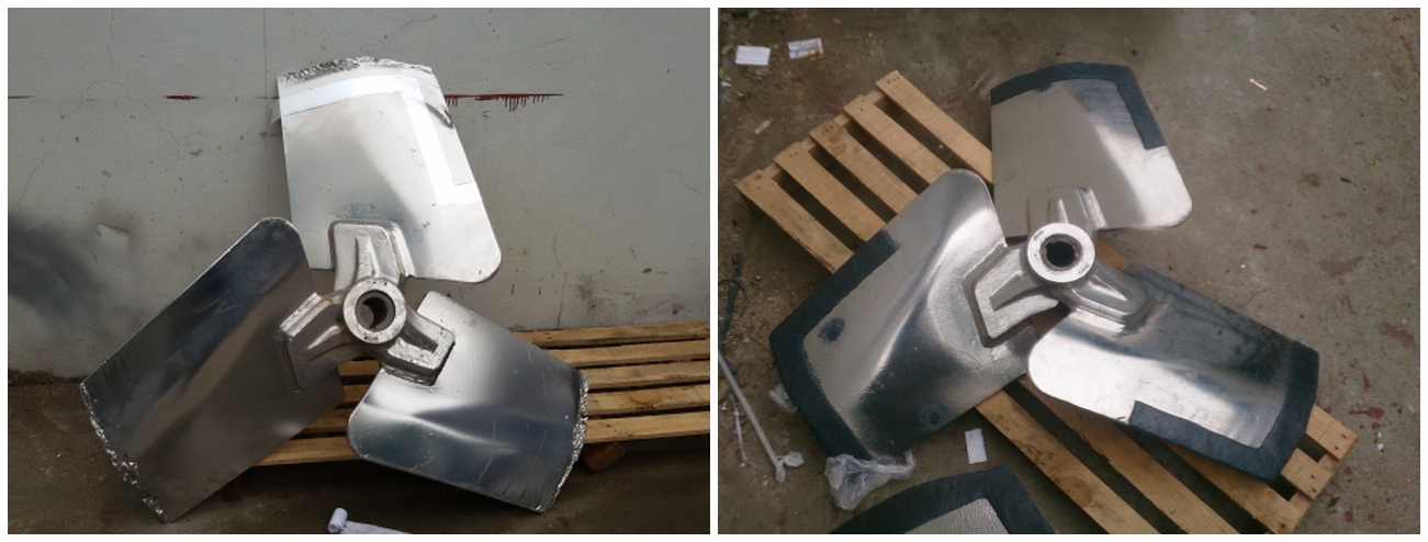 脱硫塔搅拌器叶片磨损修复