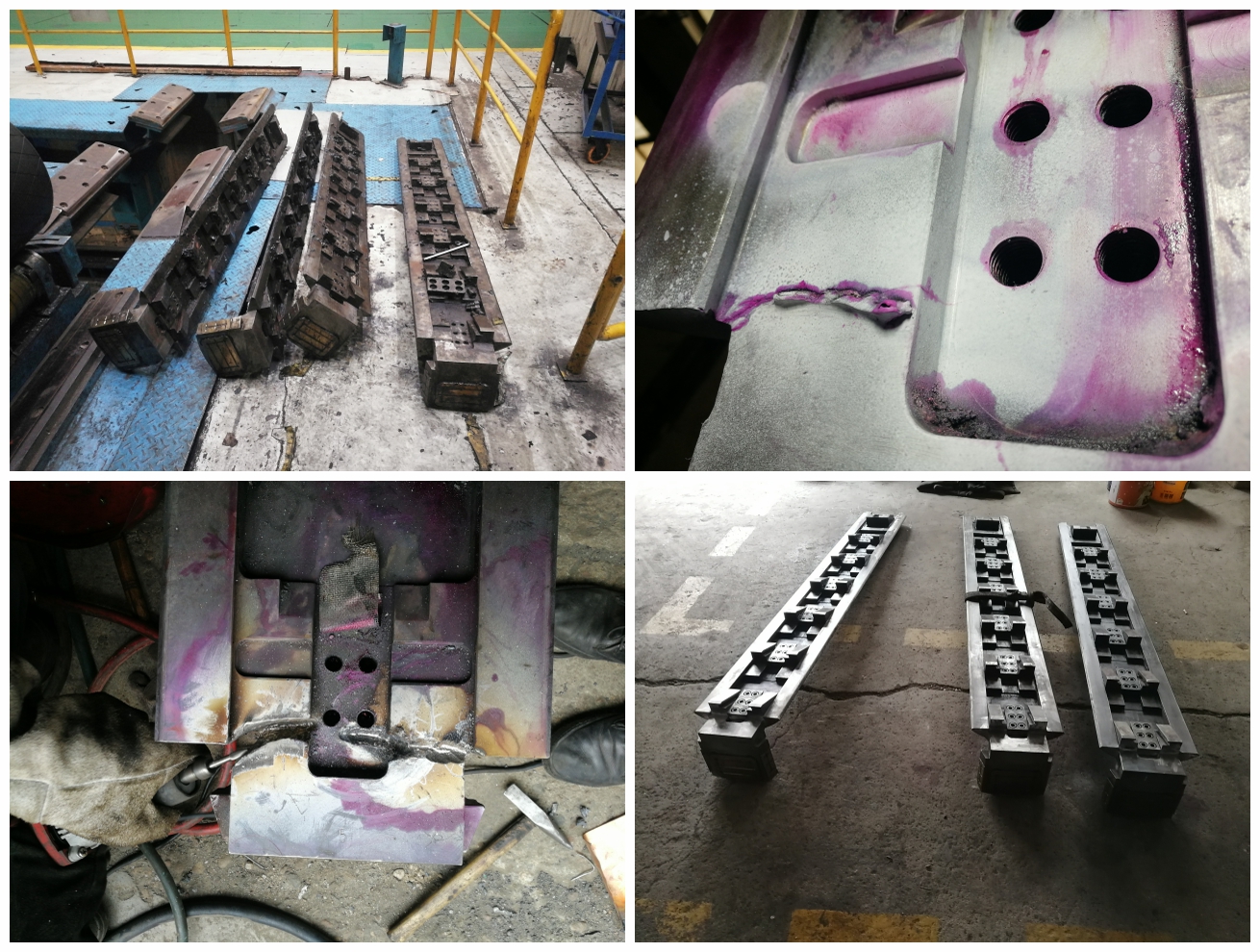 卷取机卷筒扇形板裂纹修复