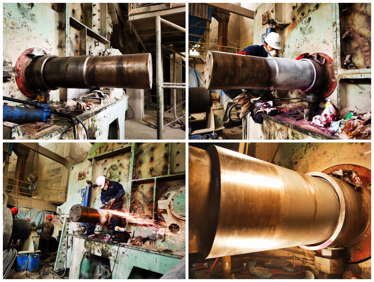 破碎机轴颈磨损修复