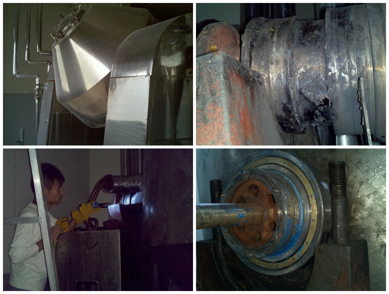 双锥干燥机轴颈磨损修复