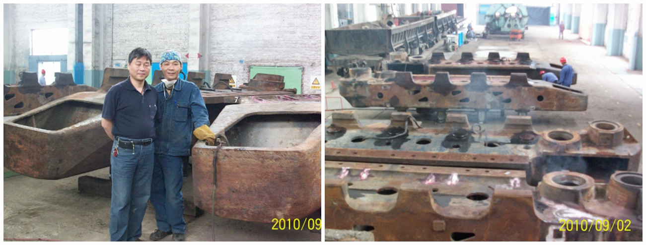 电铲履带架裂纹修复